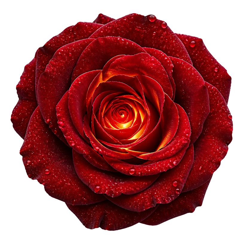 A glowing red rose